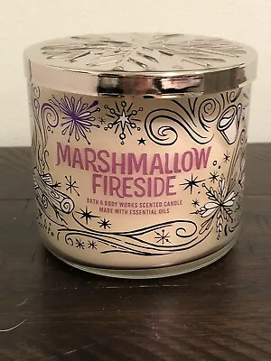 Bath & Body Works MARSHMALLOW FIRESIDE Large Scented 3-Wick Candle 14.5 Oz • $28.88