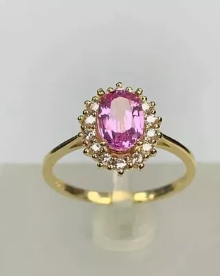 2Ct Oval Cut Lab-Created Pink Sapphire Engagement Ring 14K Yellow Gold Finish • $80.99