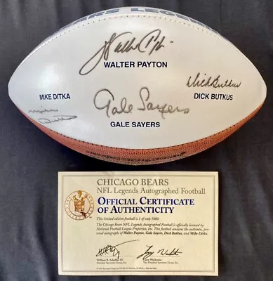 Walter Payton Gale Sayers Dick Butkus Mike Ditka Signed Bears Legends Football • $2495