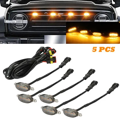 For Toyota Tacoma Pickup 5PCS Front Grille Bumper Grill Hood Amber LED Lights • $19.99