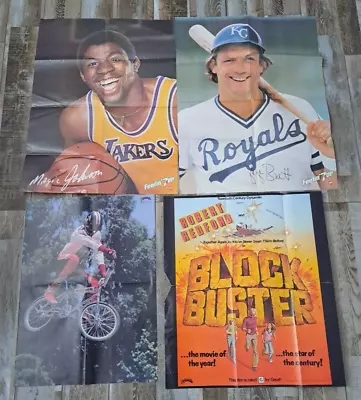 Vintage 1980s Posters Magic Johnson George Brett Royals 7Up Dynamite Motorcross • $11.98