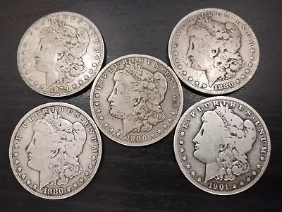 *NO RESERVE!* (Lot Of 5) Circulated Pre-1904 U.S. Silver Morgan Dollars *No Res* • $113.50