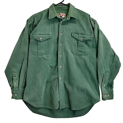 Moose Creek Legendary Clothing Heavy Cotton Flannel Shirt Men's Large Green • $18.45