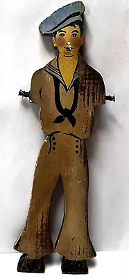 Antique Folk Art Wood Whirligig Sailor Boy • $29.99