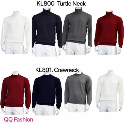 Men's Turtle Neck & Crewneck Sweater Long Sleeve Cotton Blend Knitted  • $27.69