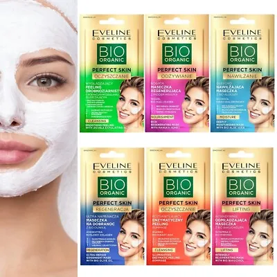 Eveline Creamy Face Mask Regenerating Lifting Bio Organic All Skin Types Sachet • £2.49