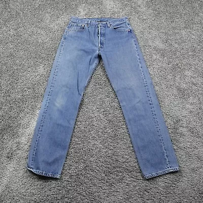 Vintage 90s 501 XX Levis Faded Stone Wash Made In USA Jeans 34X31 Shrink To Fit • $58.87