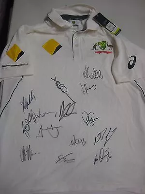 $499 • Buy Australian Test Team 2015/16 :  Signed Official Test Match Cricket Shirt + COA