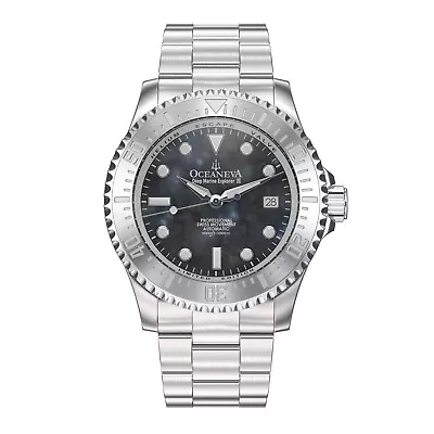 Oceaneva™ Men's Deep Marine Explorer III 3000M Watch Gray Mother Of Pearl • $549