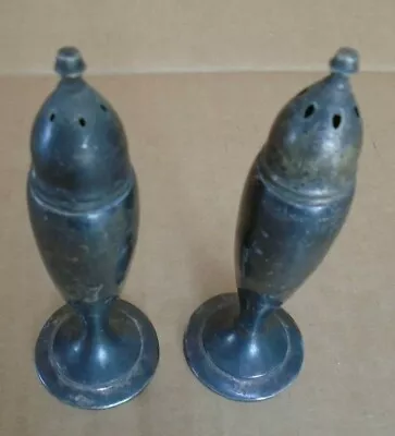 Salt Pepper Shakers W B Mfg Co B-48 Silverplate 1902-1950  • $9.99