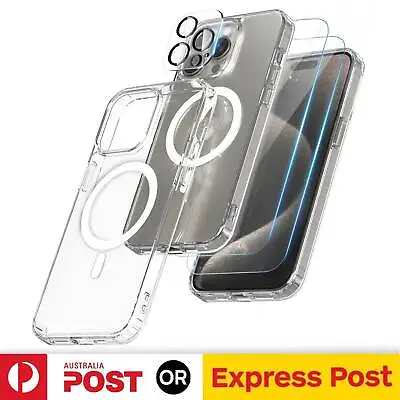 $5.50 • Buy For IPhone 15 14 13 12 11 Pro Max XS XR 8 Clear Magnetic Case Shockproof Cover