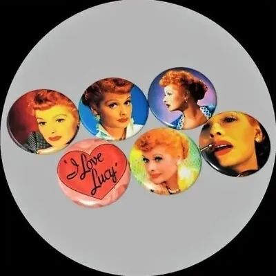 I Love Lucy Button Pin Set Lucille Ball Retro TV Series Jewelry • $13