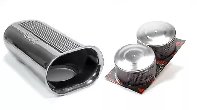 Blower Drive Service Polished Aluminum Dual Carb Scoop W/Air Filters • $503.66