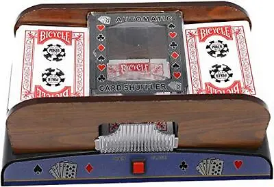 Battery Operated Deluxe Wooden Automatic Card Shuffler 1-2 Decks Of Cards U... • $24.20