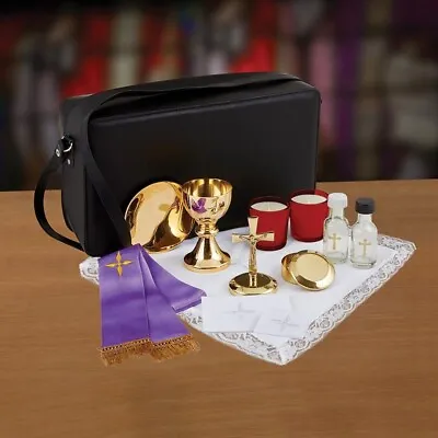Mass Kit Brass Communion Set In Zip Up Travel Case For Church Or Sanctuary 14 In • $419.99