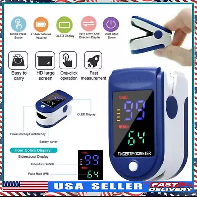  Pulse Oximeter Finger Blood OxygenSaturation Monitor SpO2 Heart Rate Measure  • $3.99