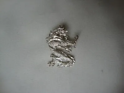 Vintage Diamond Cut Textured Chinese Dragon Sterling Silver 925 Amulet/pendant • $19.99