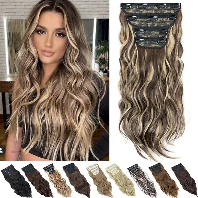 £17.50 • Buy Balayage Curly Clip In 100% As Human Hair Extensions Full Head Skin Weft Ombre