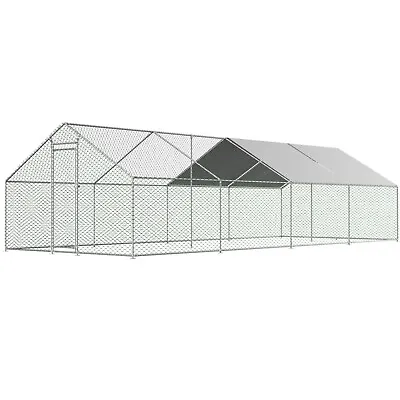 26ft X 10ft Metal Walk In Chicken Coop Run Cage Rabbit Hutch Hen House Enclosure • $249.99