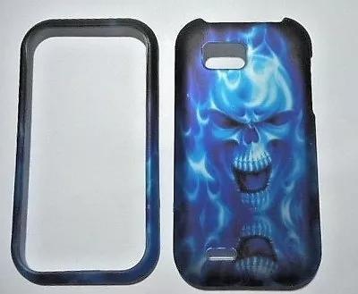 Lg My Touch Qc800 Blue Skull Face Plate & Back Skins New Un-packaged • $4.95