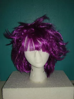 NEW Neon Purple Synthetic Hair Wig With Feather Accents Anime Cosplay Fairy  • $6