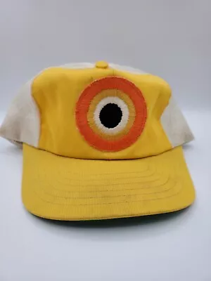 Vintage Snapback Trucker Hat Yellow With Bullseye • $20