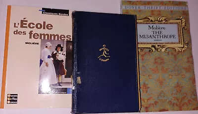 3x MOLIERE Plays-vintage Modern Library;  L'Ecole Des Femmes-FR; The Misanthrope • $7.50