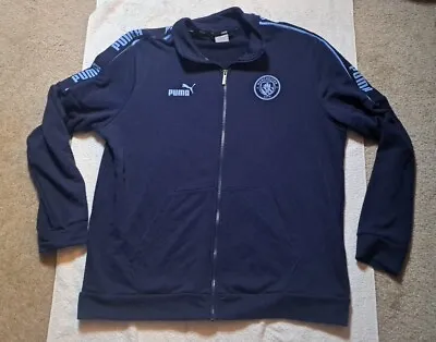 Puma Manchester City Football Club Full Zip Long Sleeve Sweatshirt Men XL Blue  • $29.99