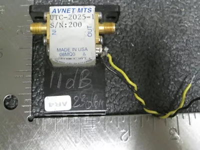 Avnet MTS UTC-2025 Microwave Amplifier 11dB Gain 23dBm Output Power 50MHz - 2GHz • $499