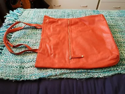COUNTRY ROAD Coral Pink Leather Shopper Tote Shoulder Bag Handbag C27 • $42.25