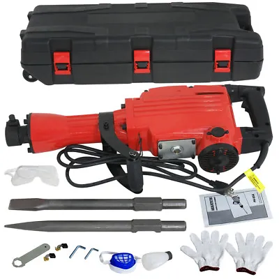 Electric Concrete Breaker 2 Chisel 2200W Demolition Jack Hammer 2 Punch Bit Set • $128.58