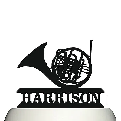 Personalised Acrylic French Horn Brass Instrument Birthday Cake Topper  • £10.75