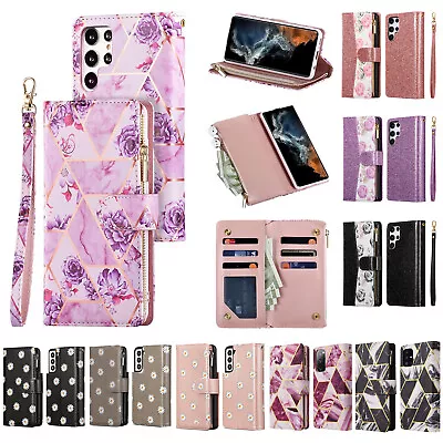 Zip Coin Purse Card Slot Flip Leather Wallet Case Cover For Samsung A13 A54 S23 • £9.95