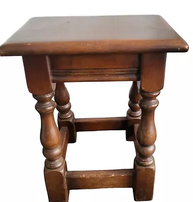 Vintage Old Charm Oak Occasional Table Stool Small 40cm Height Joint Legged  • £64.99