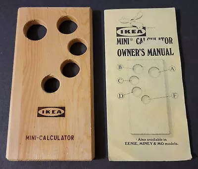 Vintage 1981 IKEA Mini Calculator W/ Manual - Rare Parody Item • $50.99