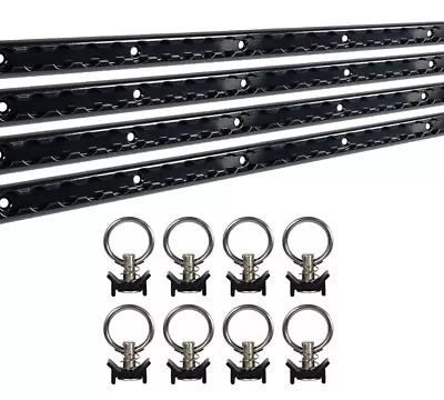 2 Ft L-Track Black Powder Coated (4) And Stud With Black Powder Coated Ring (8) • $64.99