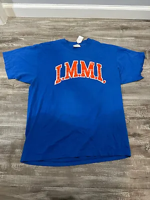 Vintage 90s I.M.M.I T Shirt Sz XL Hanes Made In USA Blue • $5.97