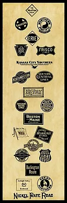 1930 Railroad Logos - Train Room NEW Metal Sign 6 X18   Free Shipping • $21.88