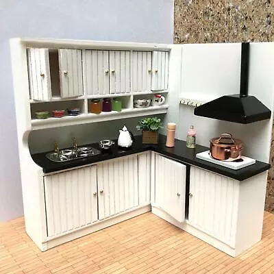 £25.86 • Buy 1 Set 1/12 Scale Dollhouse Miniature Wooden Furniture Kitchen Set Accessories