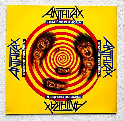 ANTHRAX . State Of Euphoria LP 1.Press 1988 Slayer S.O.D. Metallica DRI Megadeth • $65