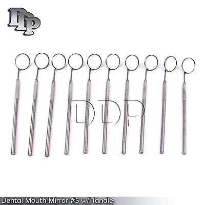 12 PCS DENTAL MOUTH MIRROR #5 W/HANDLE DENTAL INSTRUMENT • $12.80