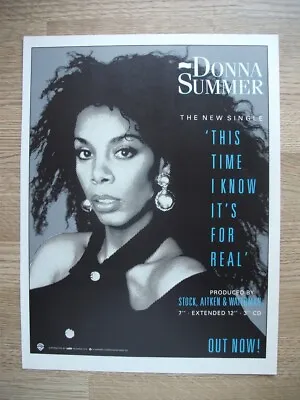 $5.53 • Buy DONNA SUMMER THIS TIME I KNOW IT'S FOR REAL  MAGAZINE ADVERT 30 X 23 Cm WALL ART