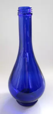 VTG  Cobalt Blue Teardrop Glass Bottle Acqua Della Madonna - ITALY 8.5  Empty • $14.72