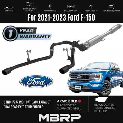 MBRP 3/ 2.5'' Cat-Back Dual Exit Exhaust W/Black SS Tip For 2021-2023 Ford F-150 • $904.99