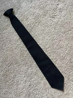 VINTAGE MCM Smoothie Button Down Clip-On Tie Necktie BLACK MADE BY SCHRETER USA • $17.95