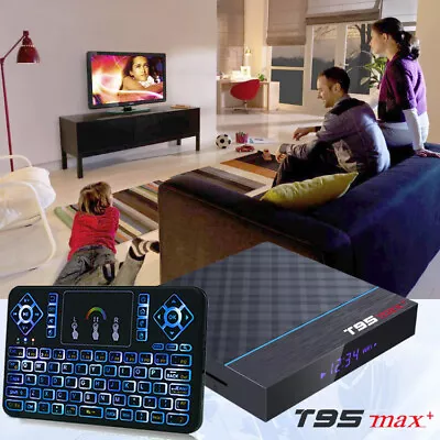 8K T95 MAX+ Dual WiFi 4GB/32GB Bluetooth Android 9.0 Streaming Media TV Box • $49.45