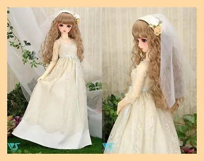 BJD 1/3 Volks Super Dollfie SD SDGr SD13 DD White Rose Garden Party Dress Set • $66.36