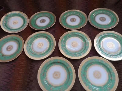 Vintage Mintons Ovington Brothers Emerald Green GOLD (ONE) Dinner Plate England • $159.99