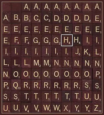 Letter H Scrabble Deluxe Replacement Wood Tile Maroon With Gold Letter • $1.79