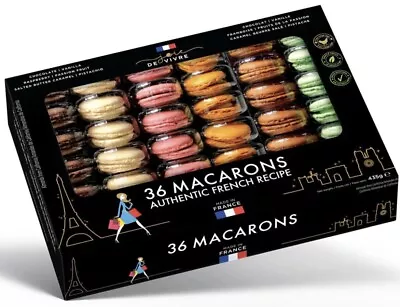 French Macarons 395g 6 Flavours  36 Macaroons  Authentic Imported 6 Flavours • £19.99